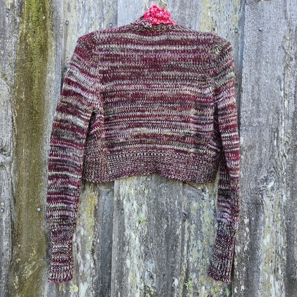 Y2K Shrug Cardigan Womens S Crochet flowers Fairy Cottage Grunge Boho Rave - Picture 6 of 8